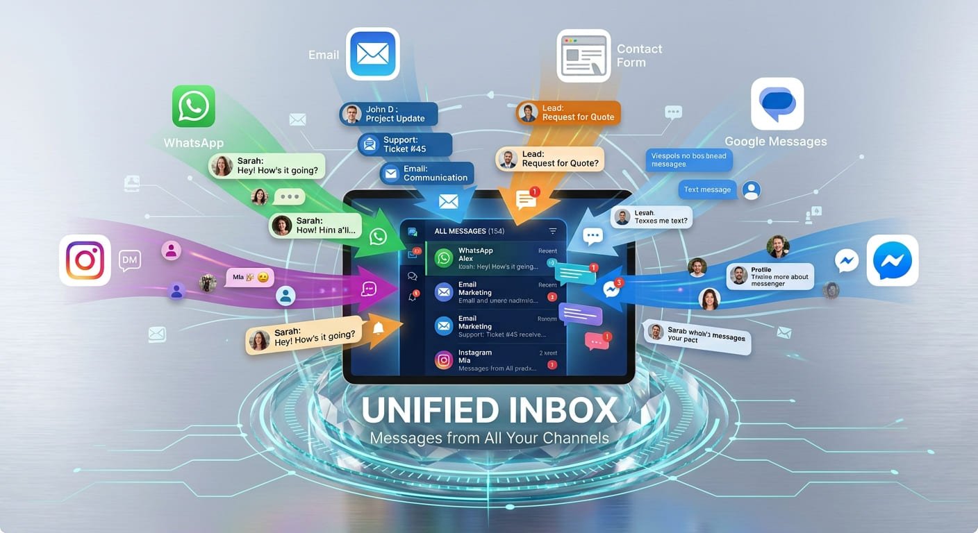 ApeOS unified inbox — WhatsApp and other channels in one conversation thread